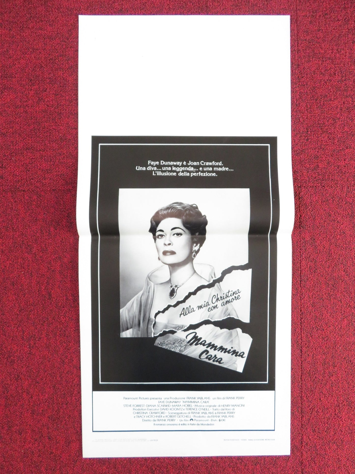 MOMMIE DEAREST ITALIAN LOCANDINA POSTER JOAN CRAWFORD (BIO) FAYE DUNAWAY 1981