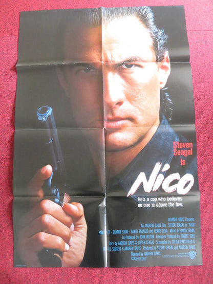 NICO / ABOVE THE LAW FOLDED US ONE SHEET POSTER STEVEN SEAGAL PAM GRIER 1988