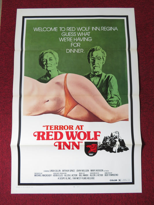 TERROR AT RED WOLF INN US TRI FOLDED ONE SHEET ROLLED POSTER LINDA GILLEN 1972