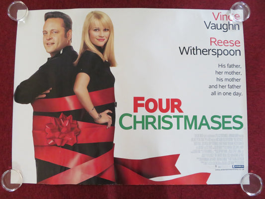 FOUR CHRISTMASES UK QUAD ROLLED POSTER VINCE VAUGHN REESE WITHERSPOON 2008