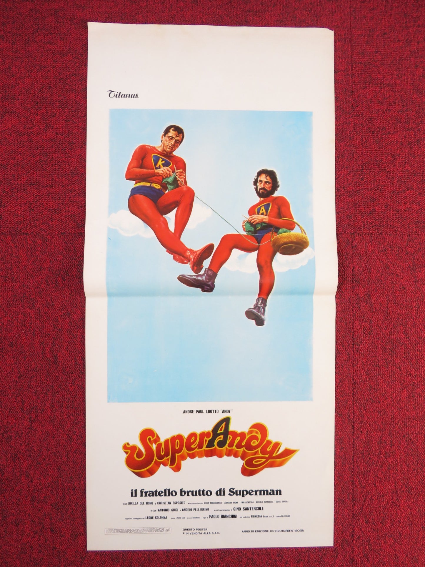 SUPERANDY, IL FRATELLO BRUTTO DI SUPERMAN ITALIAN LOCANDINA POSTER LUOTTO 1979