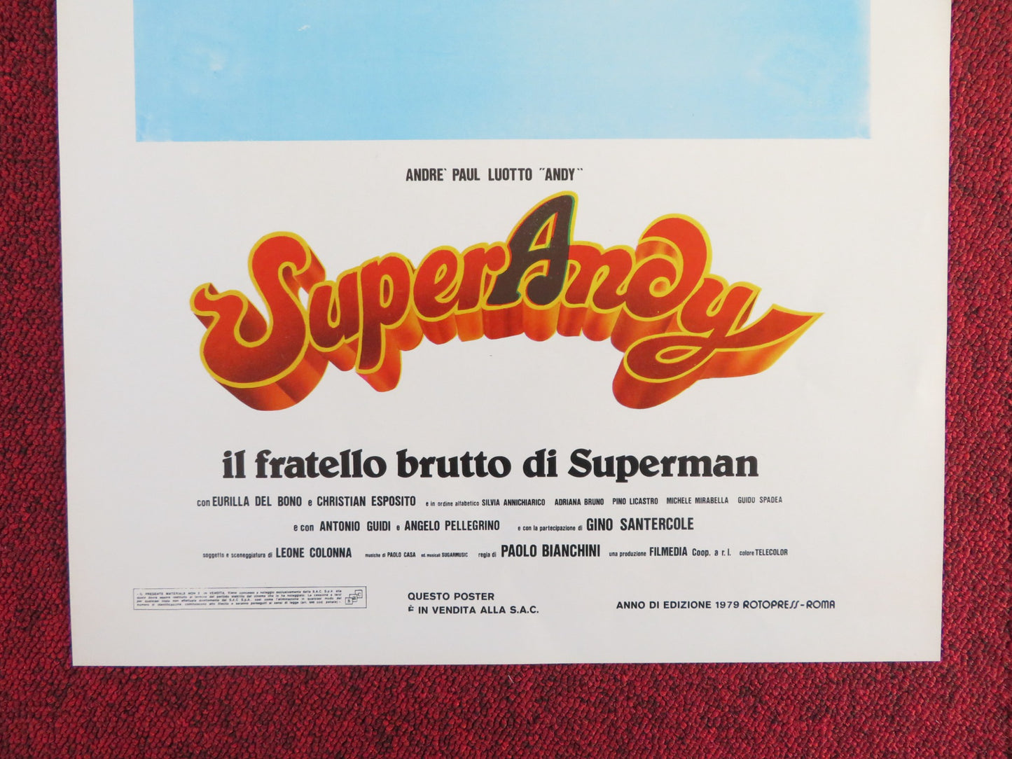 SUPERANDY, IL FRATELLO BRUTTO DI SUPERMAN ITALIAN LOCANDINA POSTER LUOTTO 1979