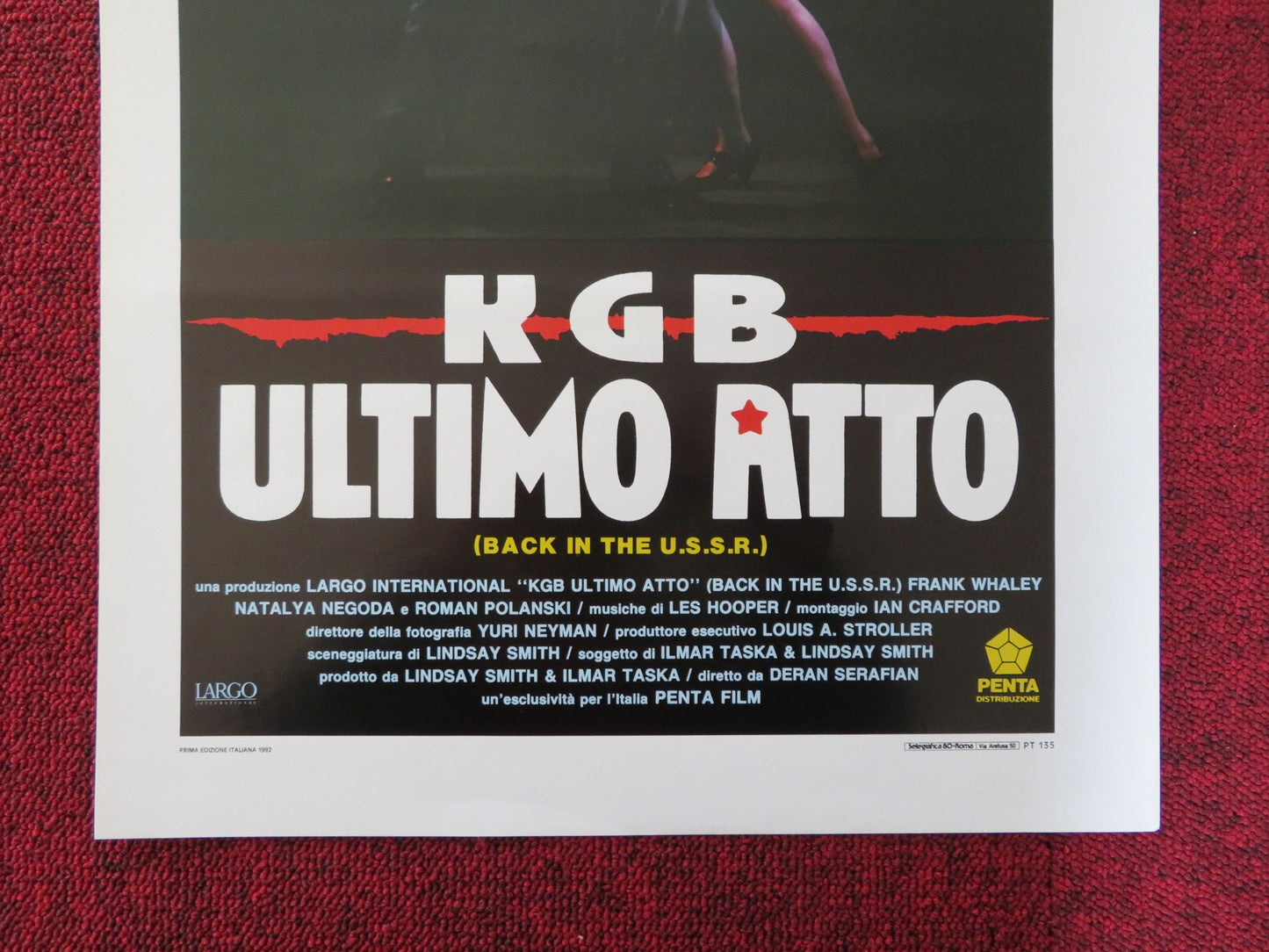 KGB ULTIMO ATTO ITALIAN LOCANDINA POSTER FRANK WHALEY NATALYA NEGODA 1992