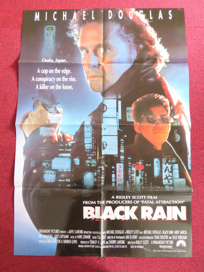 BLACK RAIN FOLDED US ONE SHEET POSTER MICHAEL DOUGLAS ANDY GARCIA 1989