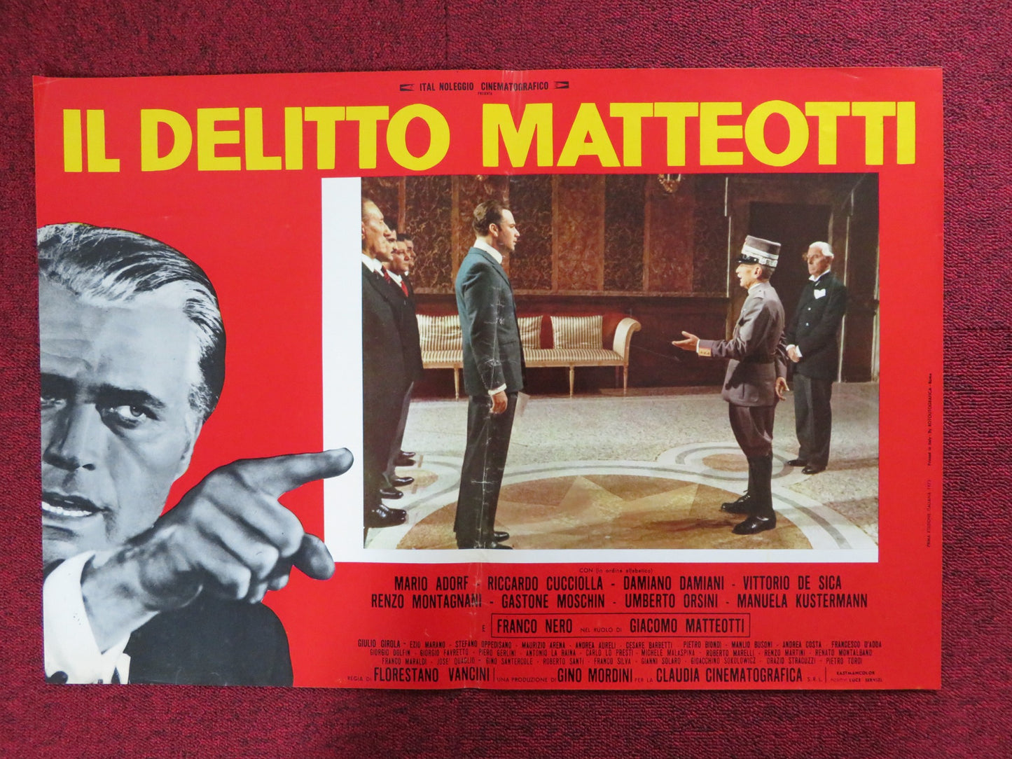 IL DELITTO MATTEOTTI -B ITALIAN FOTOBUSTA POSTER MARIO ADORF CUCCIOLLA 1973