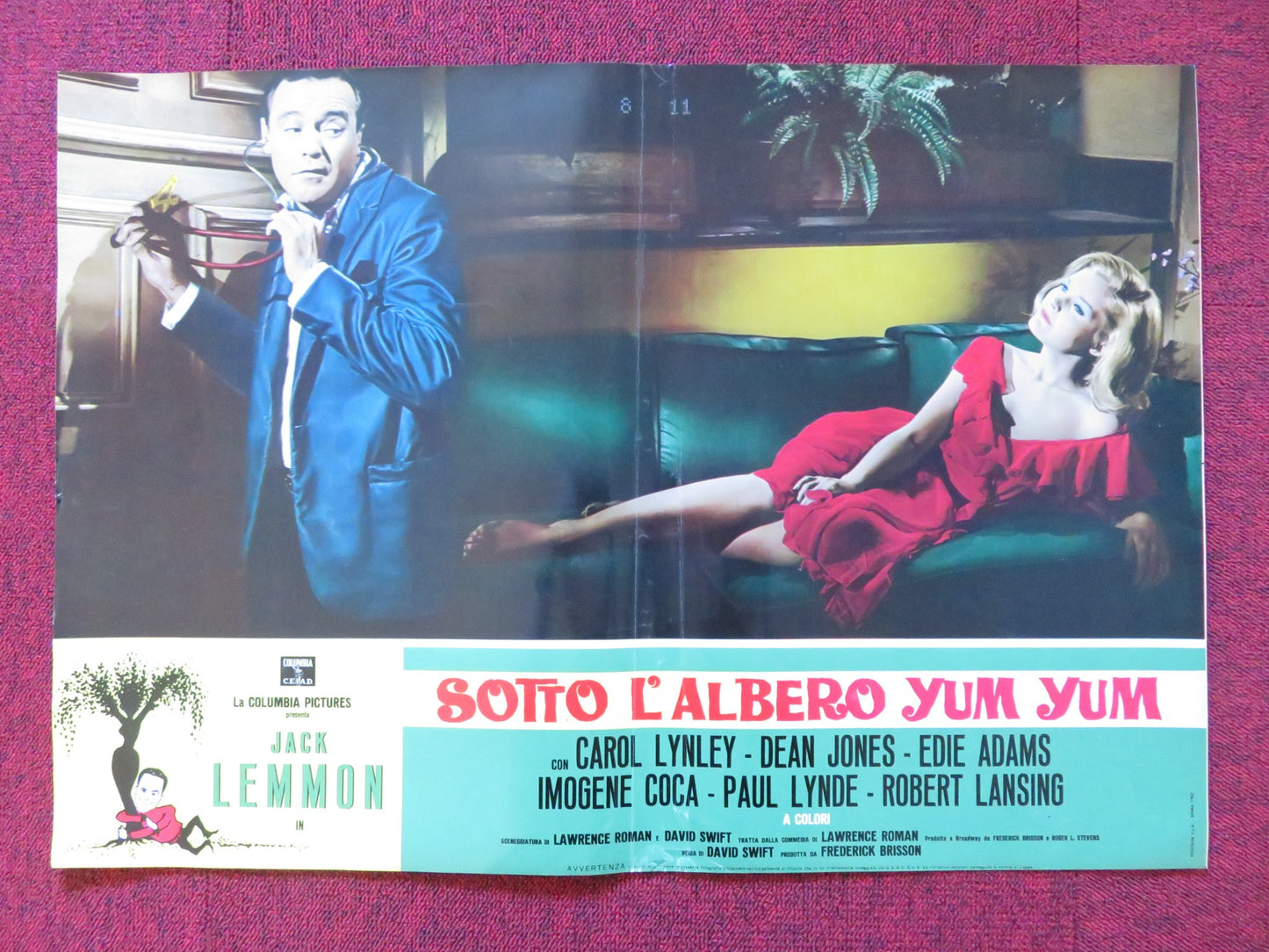 UNDER THE YUM YUM TREE- A ITALIAN FOTOBUSTA POSTER JACK LEMMON C. LYNLEY 1963