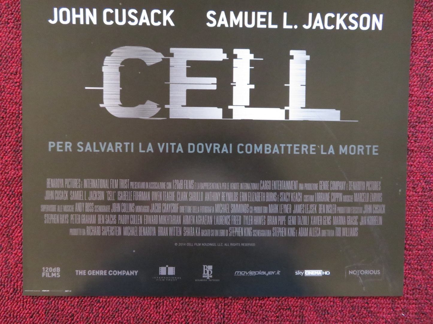 CELL ITALIAN LOCANDINA POSTER JOHN CUSACK SAMUEL L. JACKSON 2016