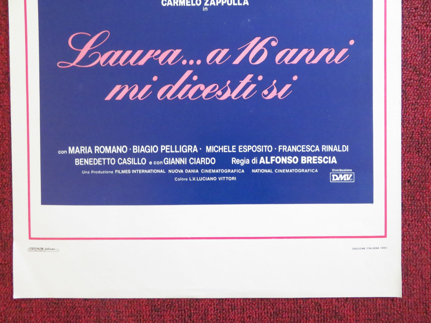 LAURA.. A 16 ANNI MI DICESTI SI ITALIAN LOCANDINA POSTER MARIO ROMANO 1983