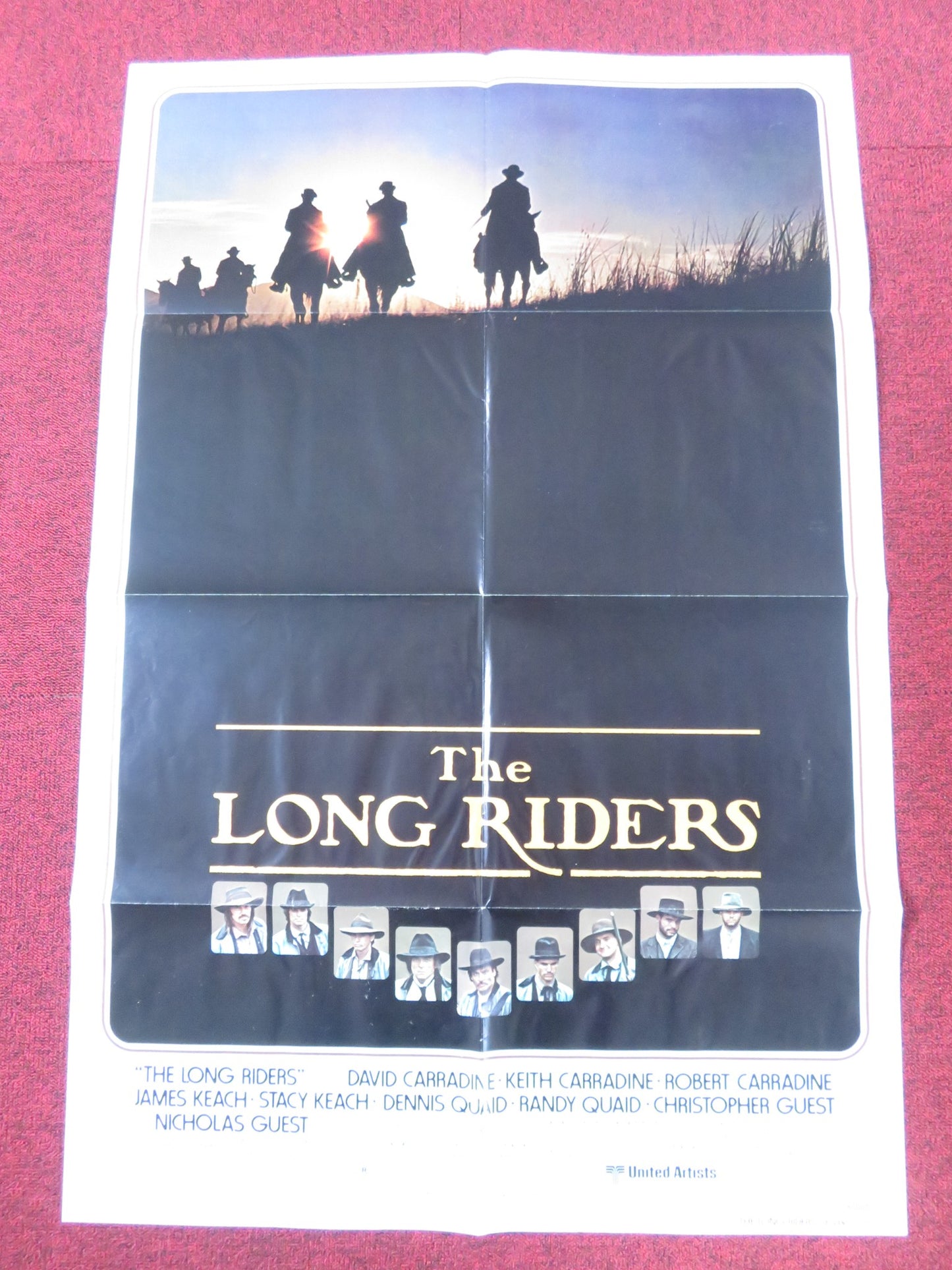 THE LONG RIDERS - ADVANCE FOLDED US ONE SHEET POSTER DAVID CARRADINE KEACH 1980