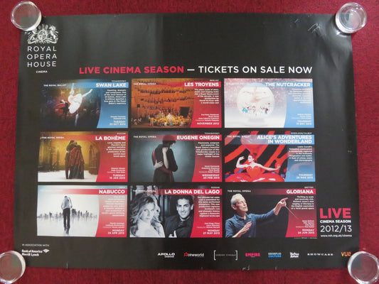 ROYAL OPERA HOUSE LIVE CINEMA SEASON 2012/13 UK QUAD ROLLED POSTER 2012