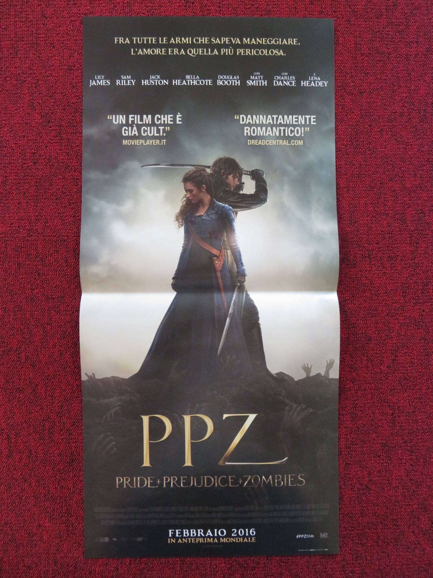 PRIDE AND PREJUDICE AND ZOMBIES ITALIAN LOCANDINA POSTER LILY JAMES 2016