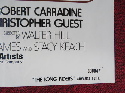 THE LONG RIDERS - ADVANCE FOLDED US ONE SHEET POSTER DAVID CARRADINE KEACH 1980