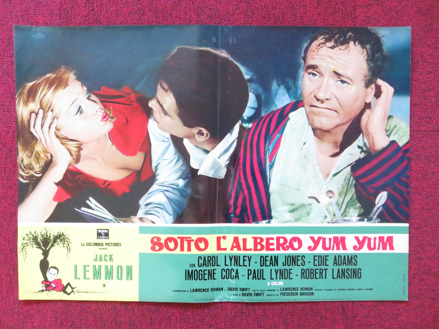 UNDER THE YUM YUM TREE- E ITALIAN FOTOBUSTA POSTER JACK LEMMON C. LYNLEY 1963