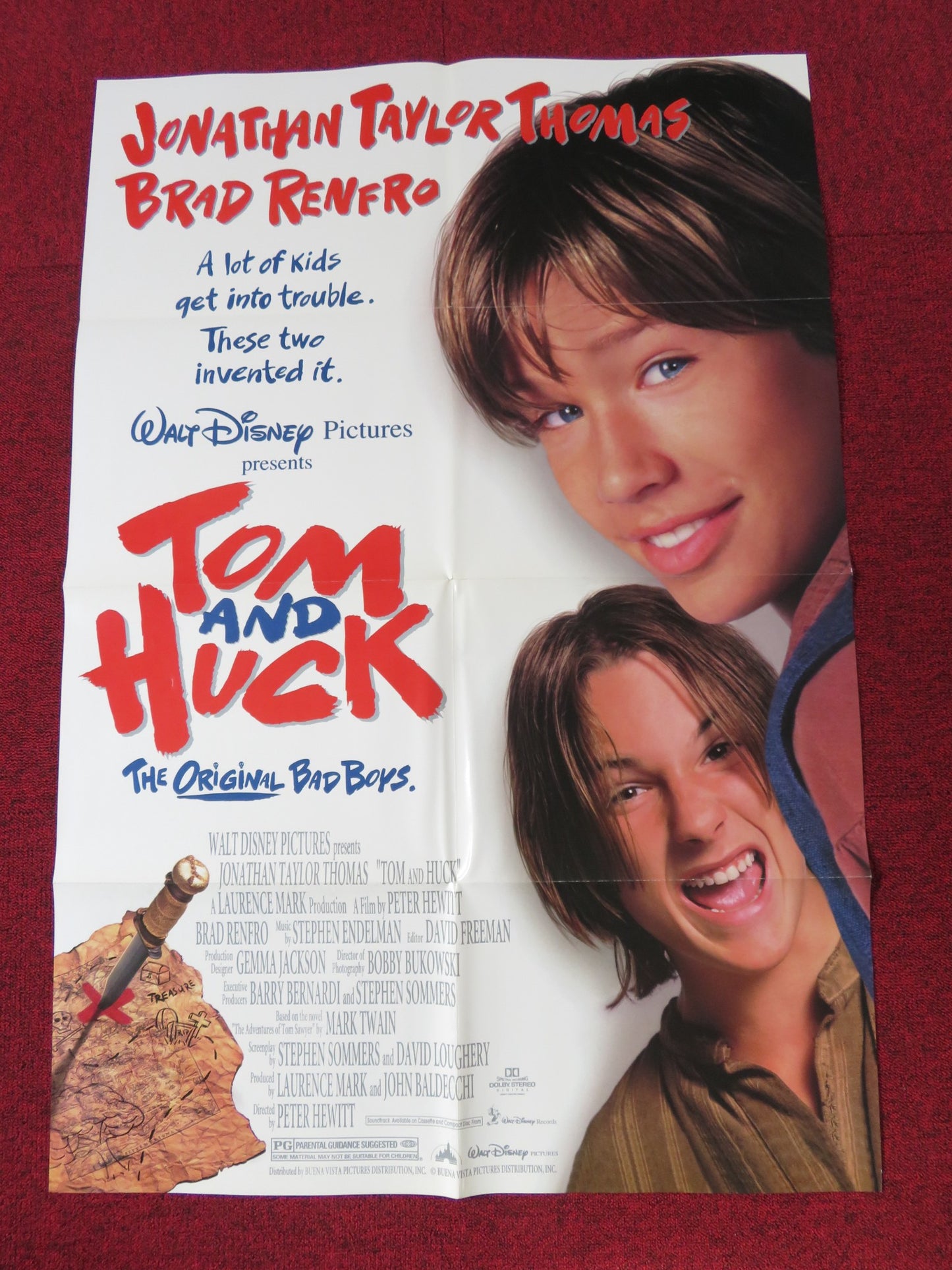 TOM AND HUCK FOLDED US ONE SHEET POSTER JONATHAN TAYLOR THOMAS BRAD RENFRO 1995