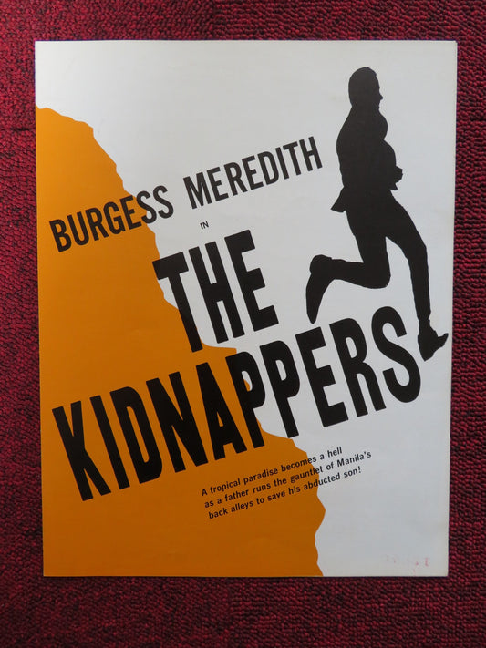 THE KIDNAPPERS - PRESSBOOK UNCUT BECKMAN FILM CORPORATION BURGESS MEREDITH 1958