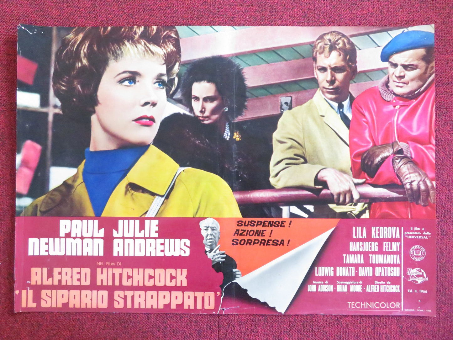 TORN CURTAIN - E ITALIAN FOTOBUSTA POSTER HITCHCOCK PAUL NEWMAN J. ANDREWS 1966