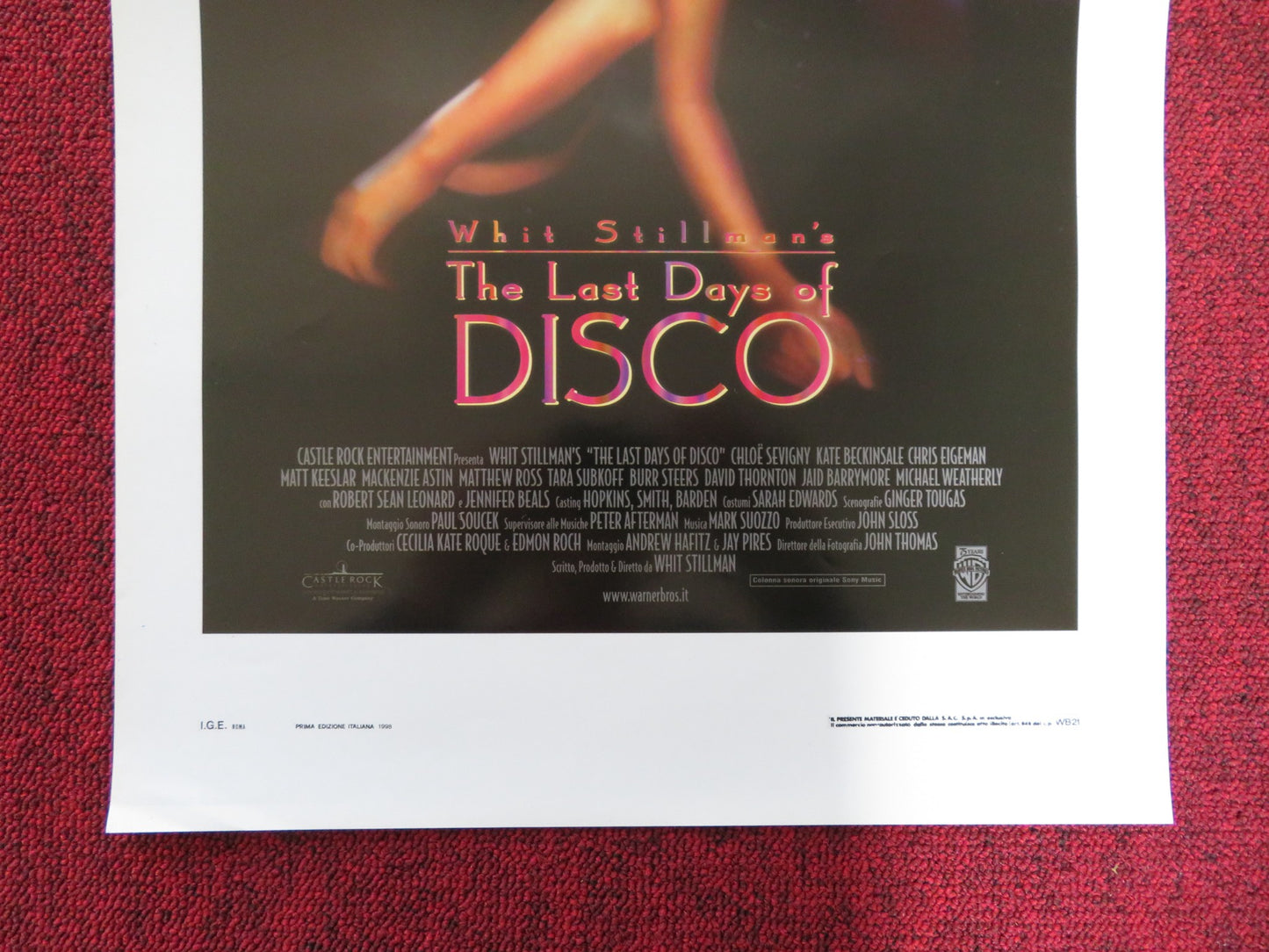 THE LAST DAYS OF DISCO ITALIAN LOCANDINA POSTER C. SEVIGNY K. BECKINSALE 1998