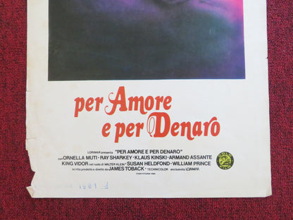 PER AMORE E PER DENARO ITALIAN LOCANDINA POSTER RAY SHARKEY ORNELLA MUTI 1981