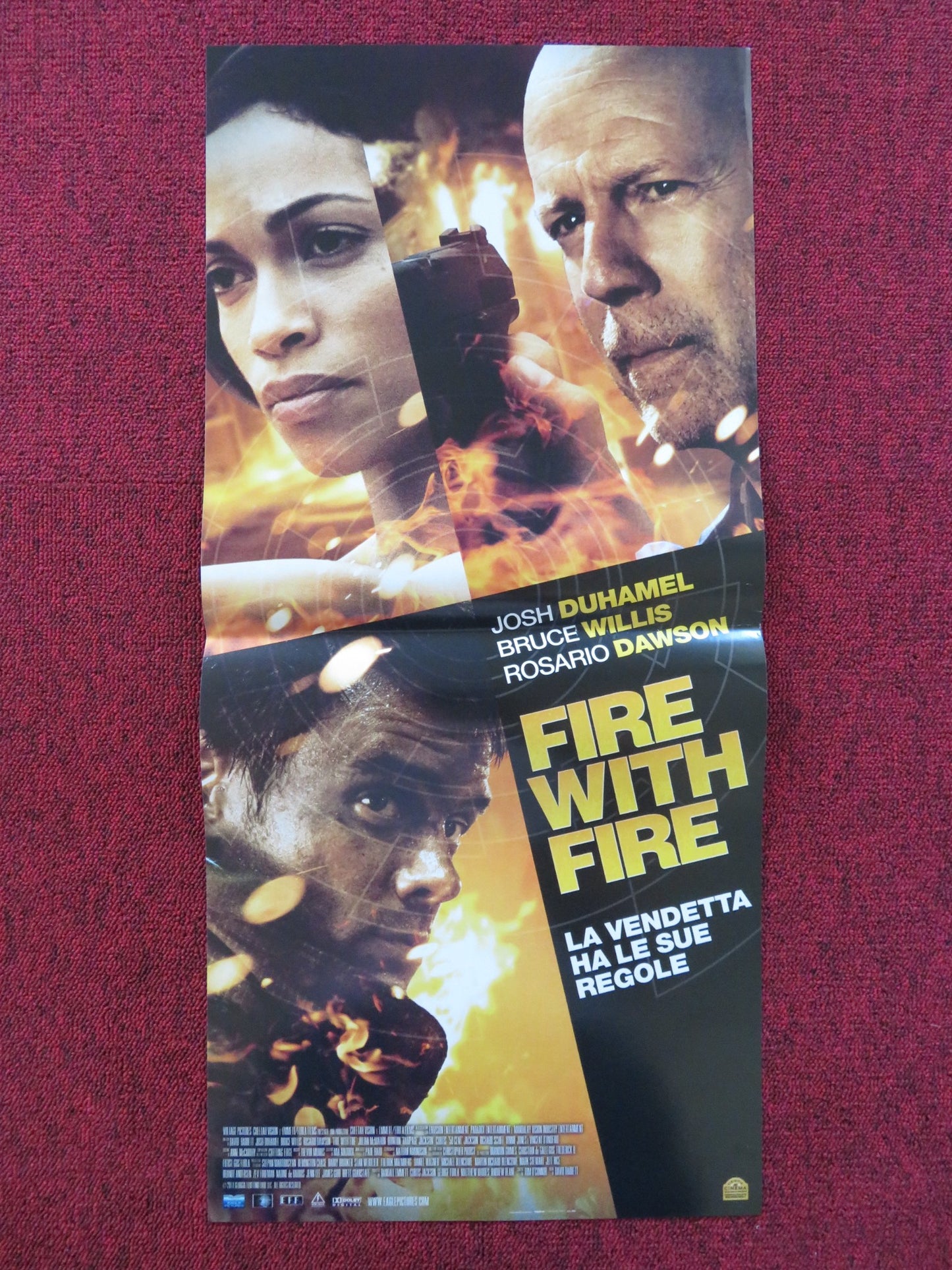 FIRE WITH FIRE ITALIAN LOCANDINA POSTER JOSH DUHAMEL BRUCE WILLIS 2012