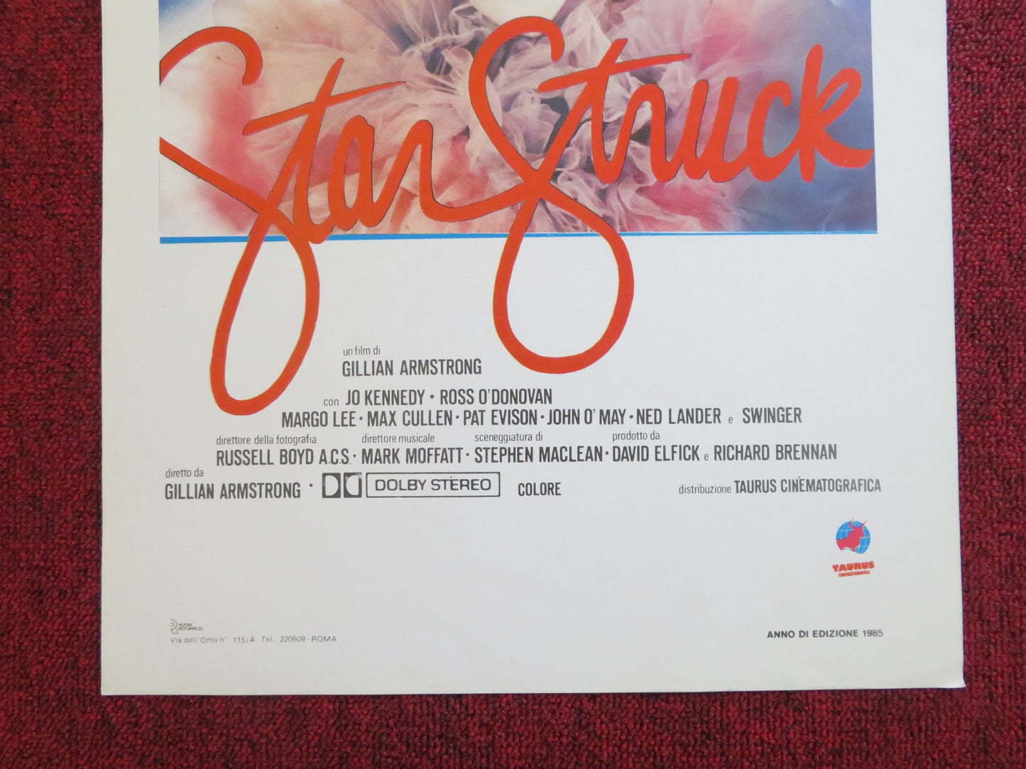 STARSTRUCK ITALIAN LOCANDINA POSTER JO KENNEDY ROSS O'DONOVAN 1985