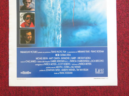 K2 ITALIAN LOCANDINA POSTER MICHAEL BIEHN MATTCRAVEN 1991