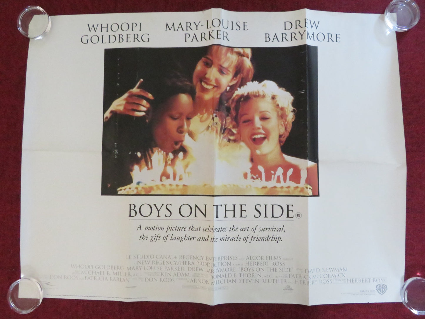 BOYS ON THE SIDE UK QUAD ROLLED POSTER WHOOPI GOLDBERG DREW BARRYMORE 1995