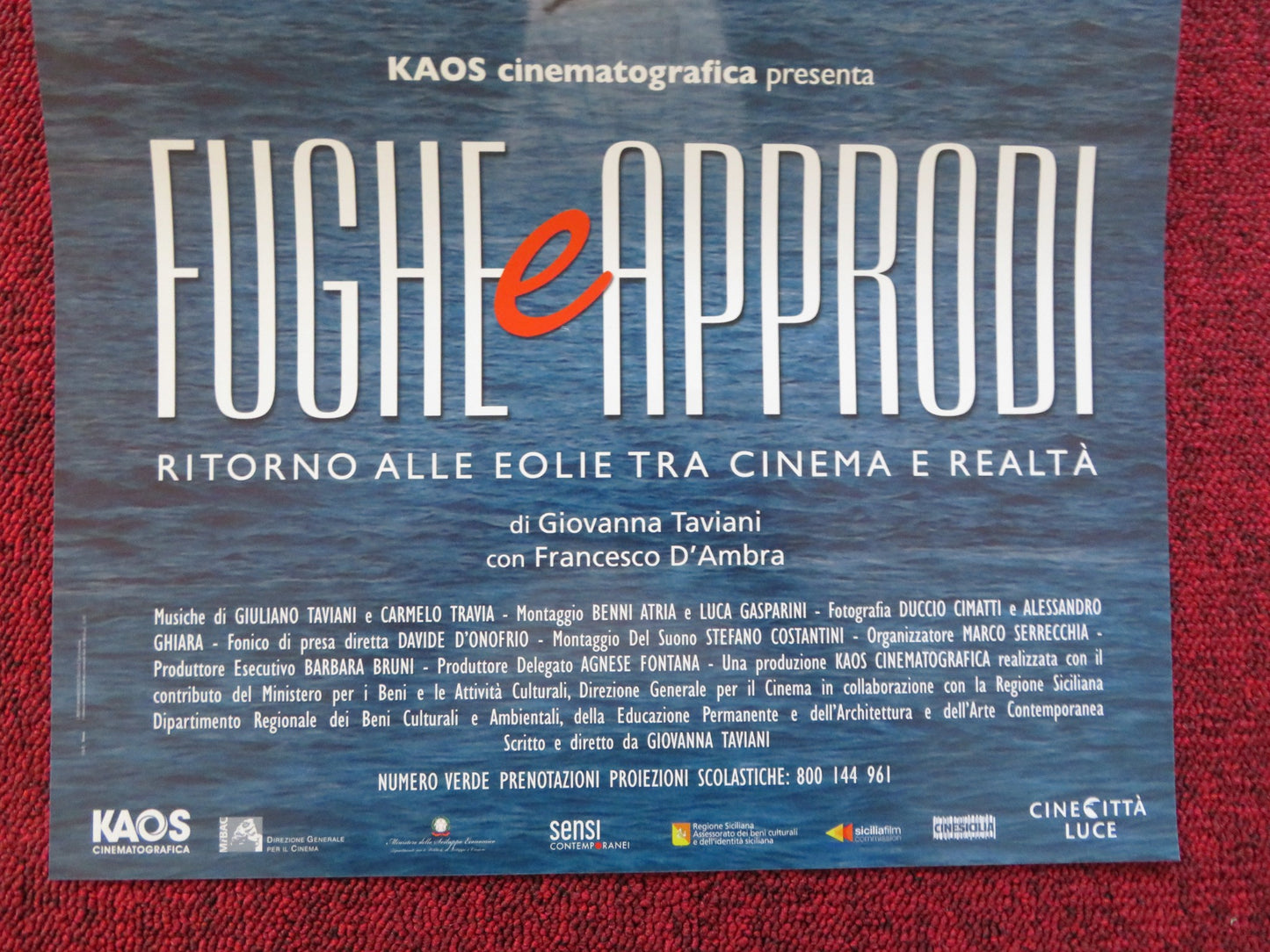 FUGHE E APPRODI ITALIAN LOCANDINA POSTER GIOVANNA TAVIANI 2010