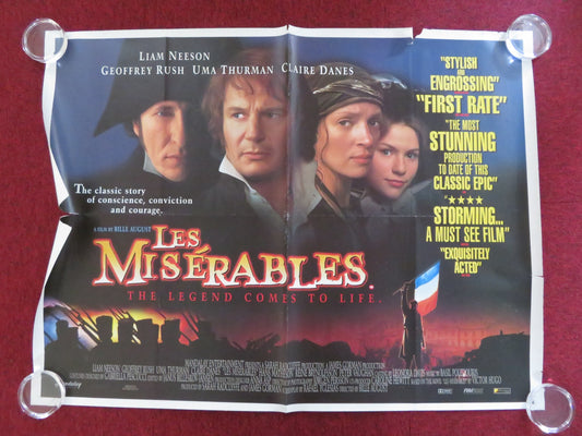 LES MISERABLES UK QUAD ROLLED POSTER LIAM NEESON GEOFFREY RUSH 1998