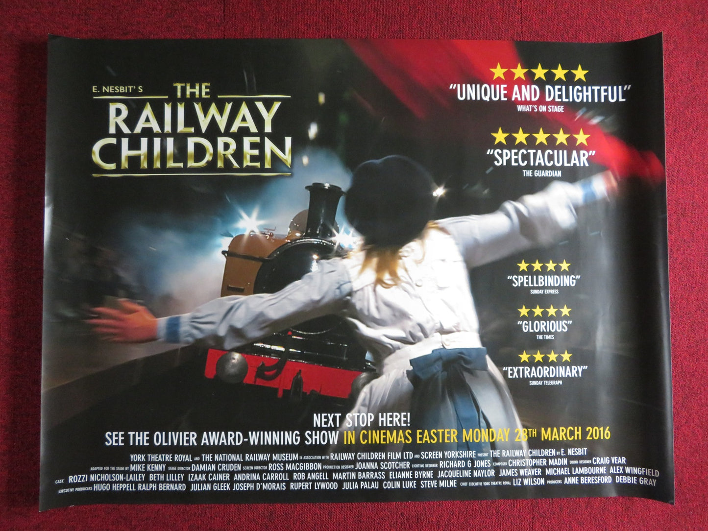 THE RAILWAY CHILDREN UK QUAD (30"x 40") ROLLED POSTER YORK THEATRE ROYAL 2016