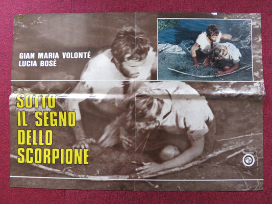 SOTTO IL SEGNO DELLO SCORPIONE ITALIAN FOGLIO POSTER GIAN MARIA VOLONTE 1969