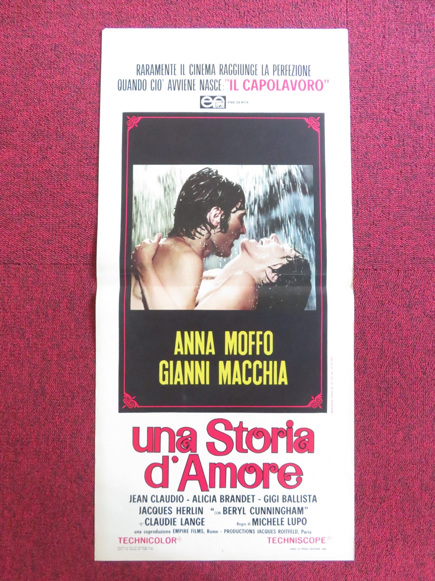 UNA STORIA D'AMORE ITALIAN LOCANDINA POSTER ANNA MOFFO GIANNI MACCHIA 1969