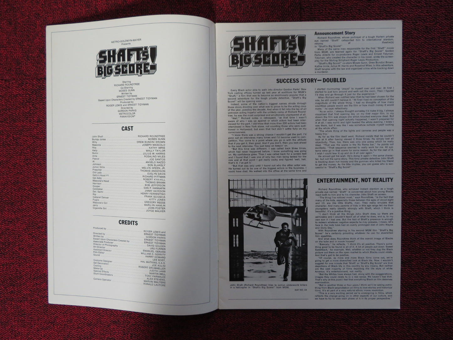 SHAFT'S BIG SCORE  - PRESSBOOK UNCUT MGM RICHARD ROUNDTREE MOSES GUNN 1972