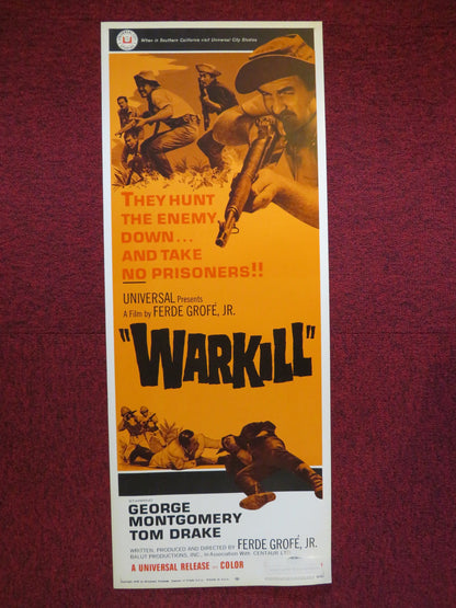 WARKILL US INSERT (14"x 36") POSTER GEORGE MONTGOMERY TOM DRAKE 1968