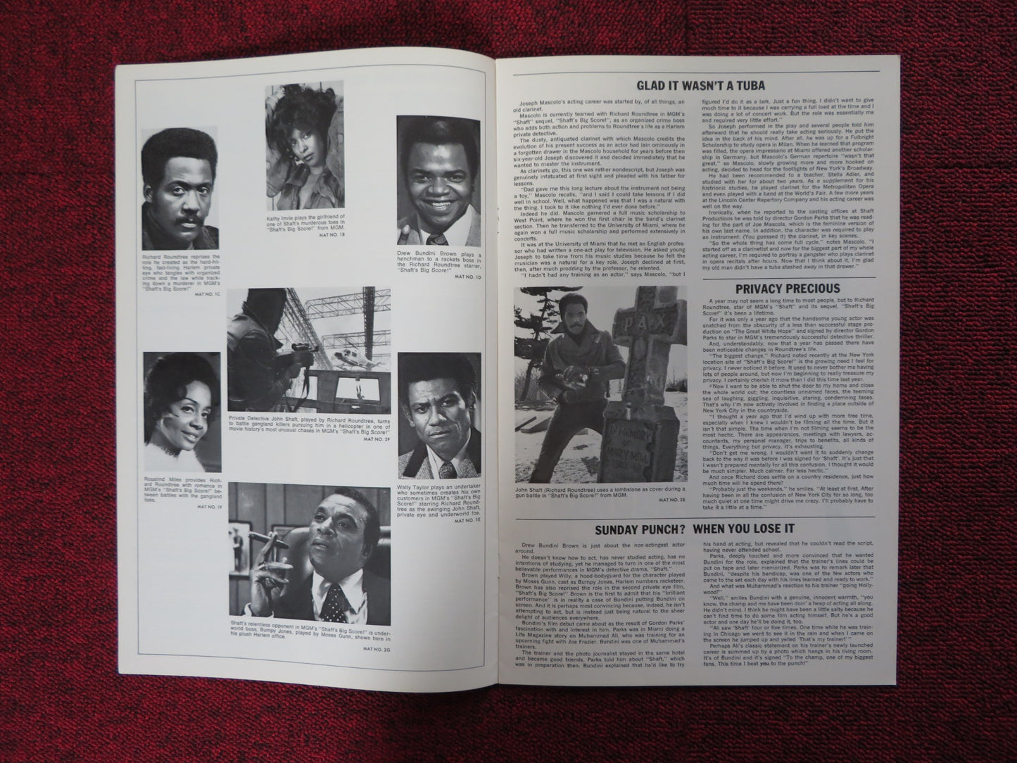 SHAFT'S BIG SCORE  - PRESSBOOK UNCUT MGM RICHARD ROUNDTREE MOSES GUNN 1972