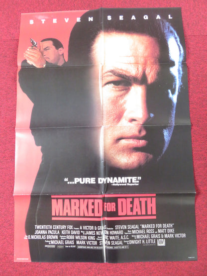 MARKED FOR DEATH - B FOLDED US ONE SHEET POSTER STEVEN SEAGAL JOANNA PACULA 1990