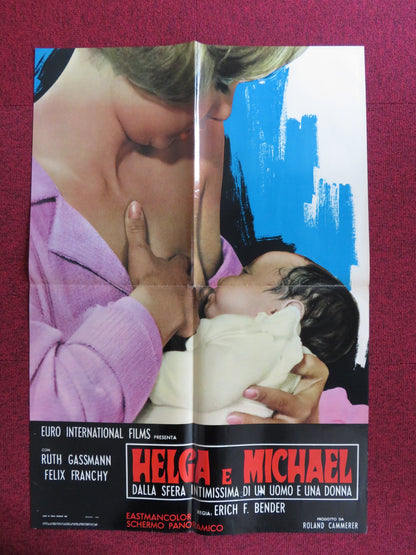 MICHAEL AND HELGA - A ITALIAN FOGLIO POSTER RUTH GASSMAN FELIX FRANCHY 1968