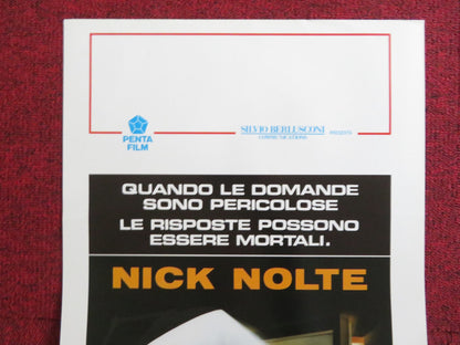 Q&A ITALIAN LOCANDINA POSTER NICK NOLTE TIMOTHY HUTTON 1990