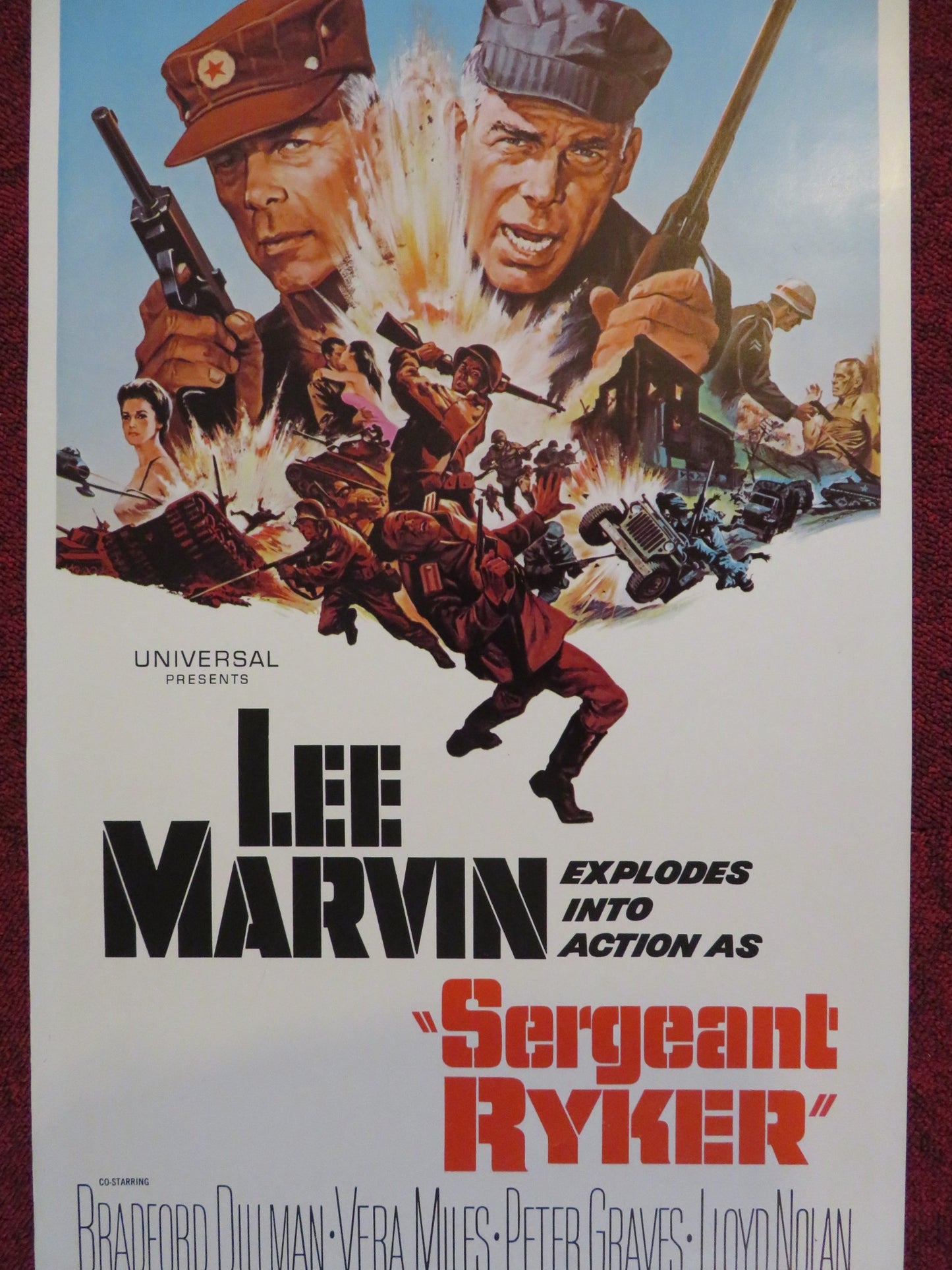 SERGEANT RYKER US INSERT (14"x 36") POSTER BRADFORD DILLMAN VERA MILES 1968