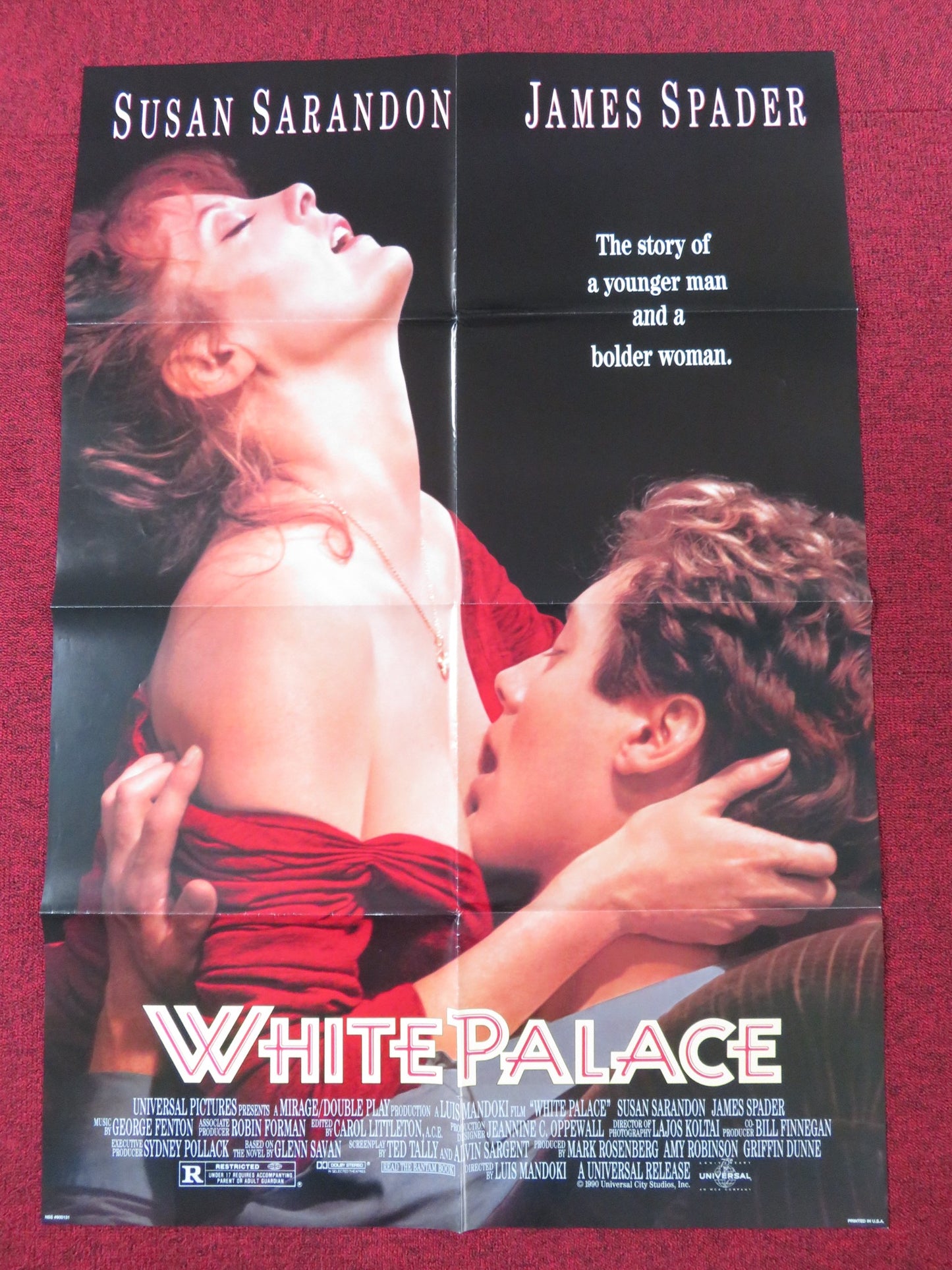 WHITE PALACE FOLDED US ONE SHEET POSTER SUSAN SARANDON JAMES SPADER 1990