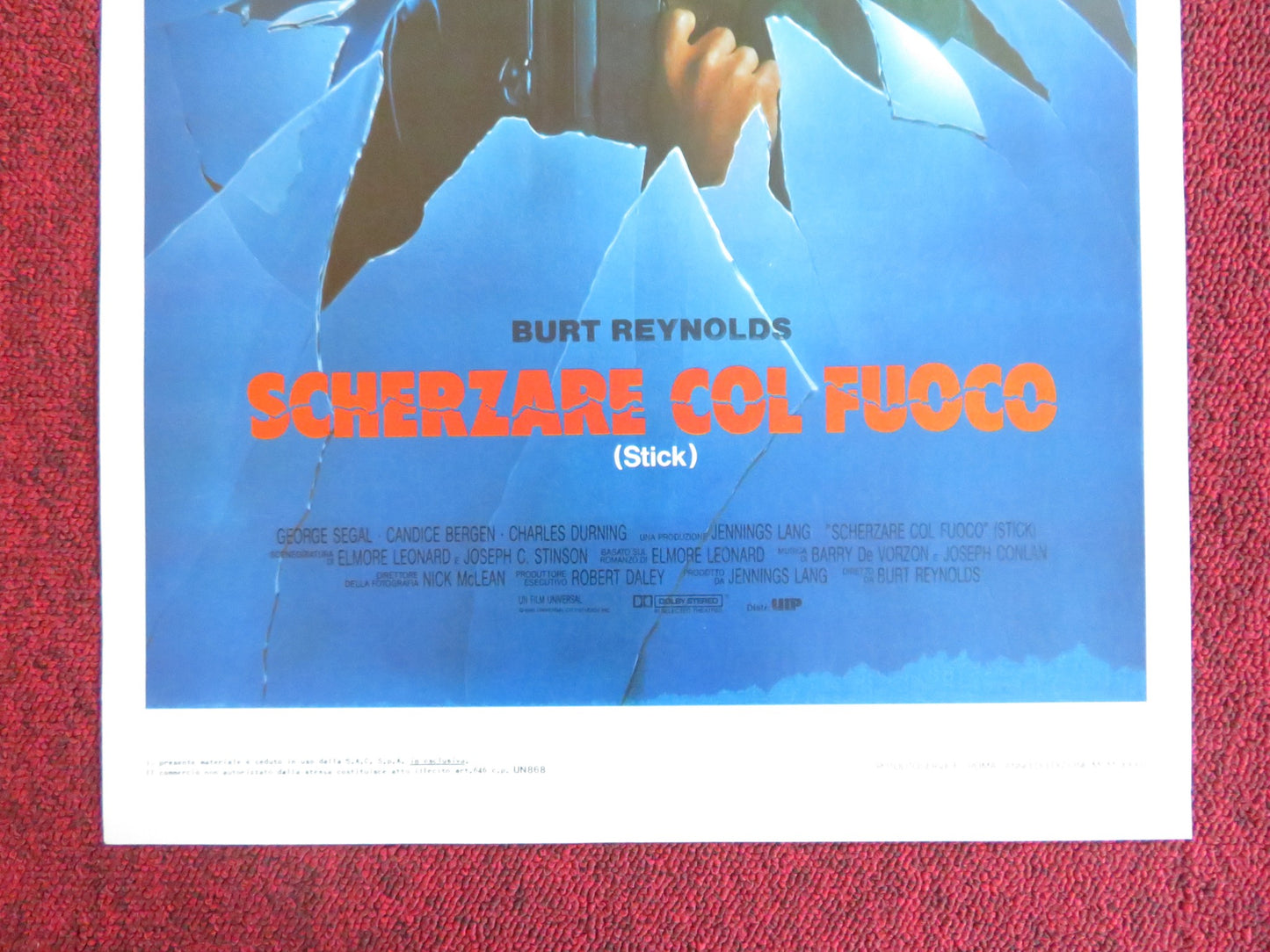 STICK ITALIAN LOCANDINA POSTER BURT REYNOLDS CANDICE BERGEN 1985