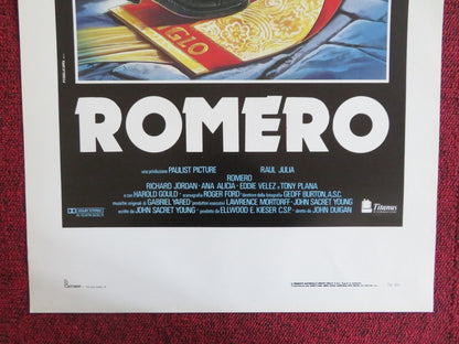 ROMERO ITALIAN LOCANDINA POSTER RAUL JULIA RICHARD JORDAN 1989