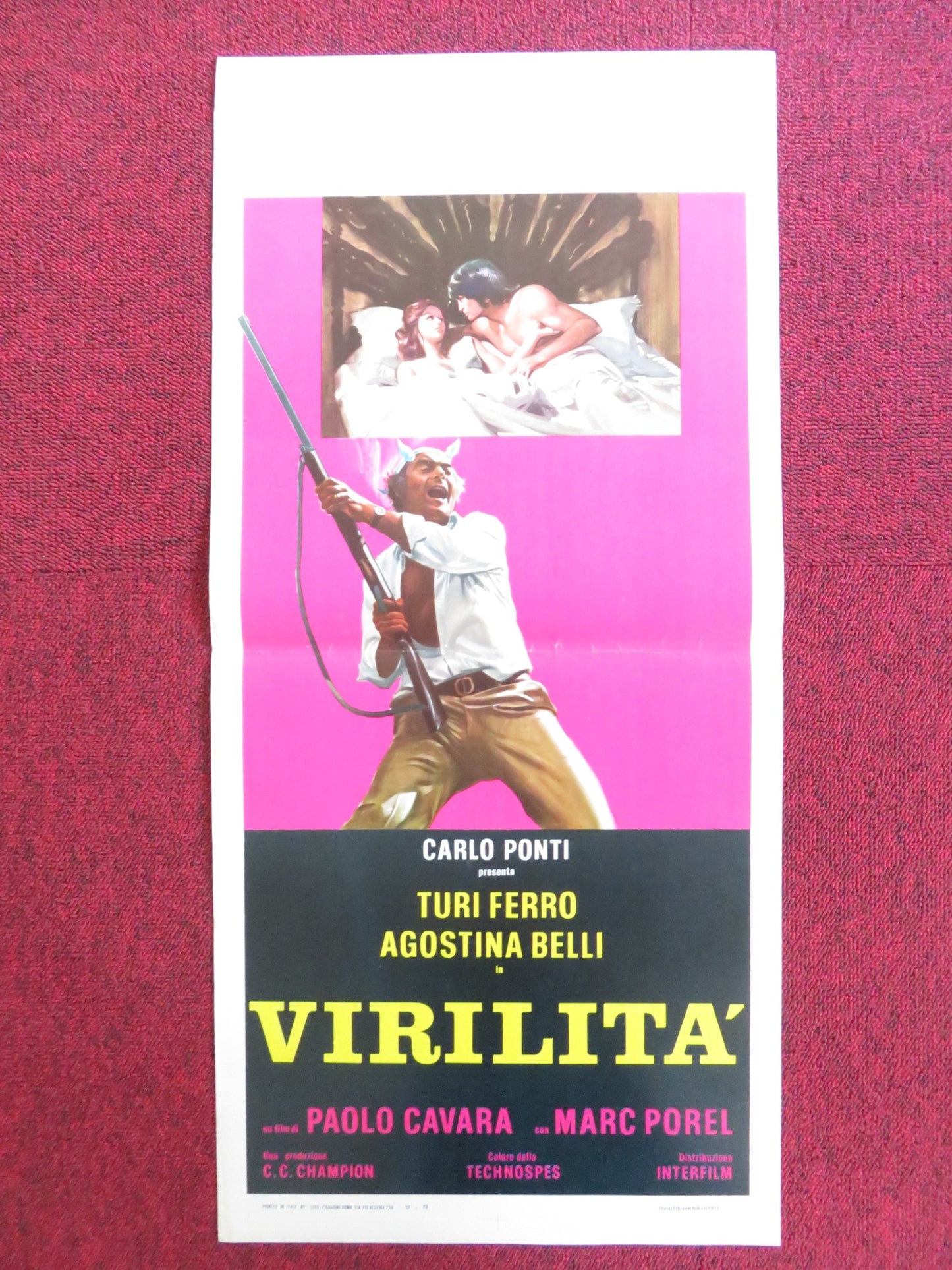 VIRILITY ITALIAN LOCANDINA POSTER TURI FERRO AGOSTINA BELLI 1973