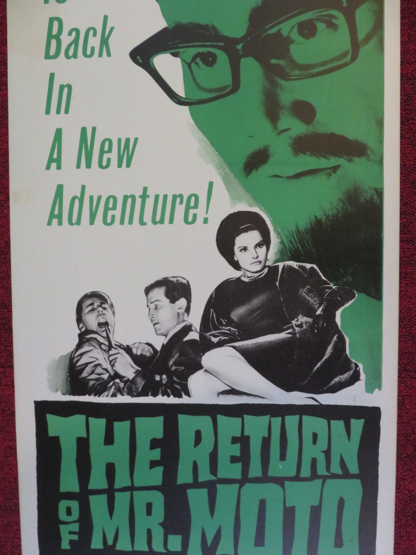 THE RETURN OF MR. MOTO US INSERT (14"x 36") POSTER HENRY SILVA T. LONGDON 1965