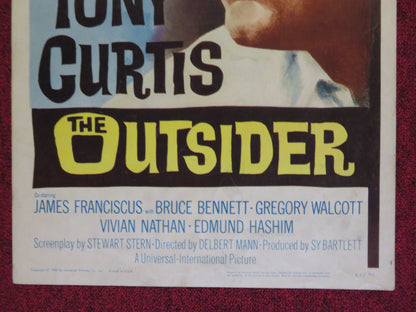 THE OUTSIDER US INSERT (14"x 36") POSTER TONY CURTIS JAMES FRANCISCUS 1962