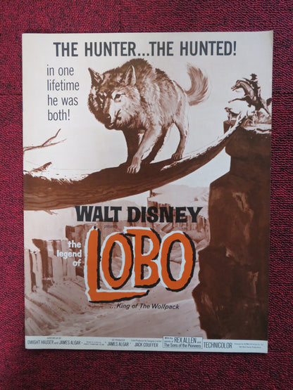 THE LEGEND OF LOBO - PRESSBOOK UNCUT BUENA VISTA DISNEY REX ALLEN 1962