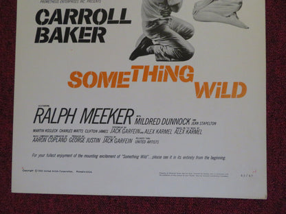 SOMETHING WILD US INSERT (14"x 36") POSTER CARROLL BAKER RALPH MEEKER 1962