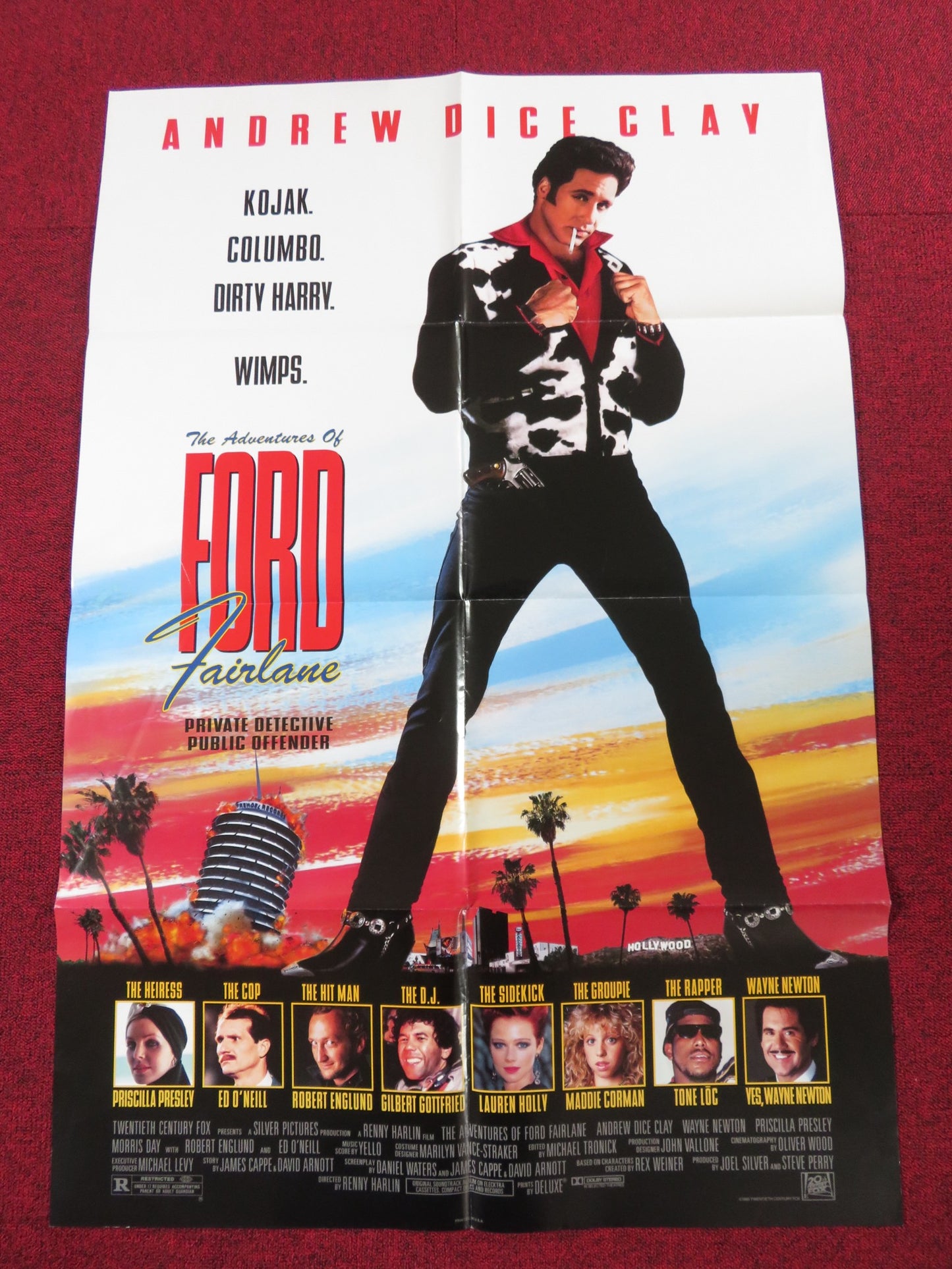 THE ADVENTURES OF FORD FAIRLANE FOLDED US ONE SHEET POSTER ANDREW DICE CLAY 1990