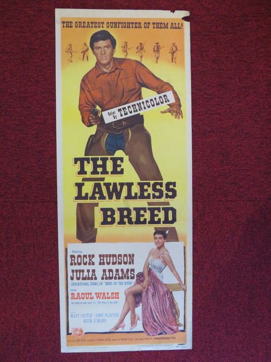 THE LAWLESS BREED US INSERT (14"x 36") POSTER ROCK HUDSON JULIA ADAMS 1953