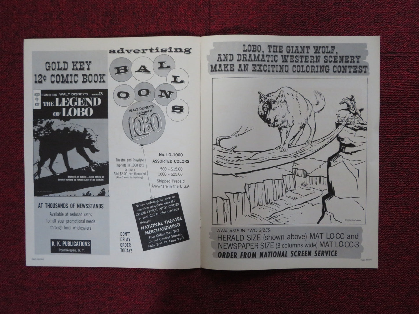 THE LEGEND OF LOBO - PRESSBOOK UNCUT BUENA VISTA DISNEY REX ALLEN 1962