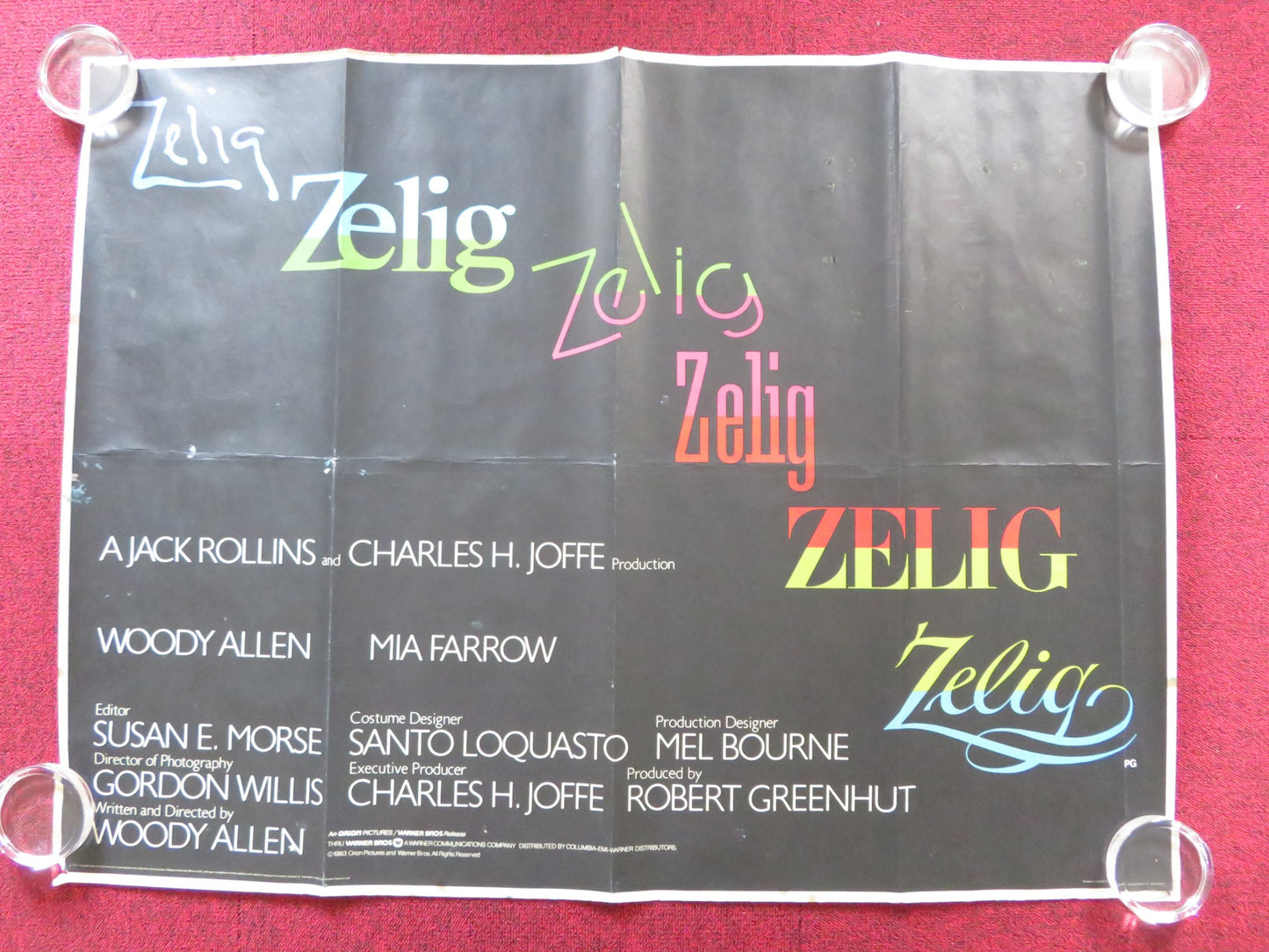 ZELIG UK QUAD (30"x 40") ROLLED POSTER WOODY ALLEN MIA FARROW 1983